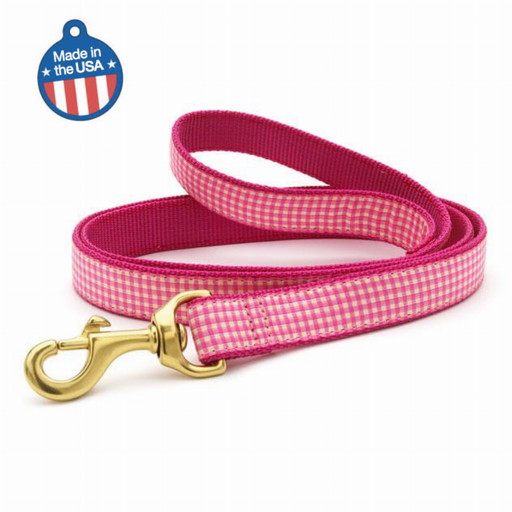 Pink Gingham Collar & Leash