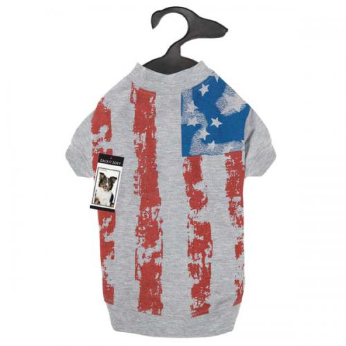 Zack & Zoey Americas Pup Flag Print Tee 