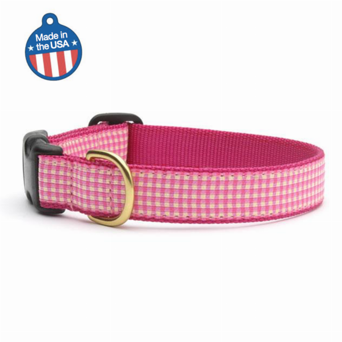 Pink Gingham Collar & Leash