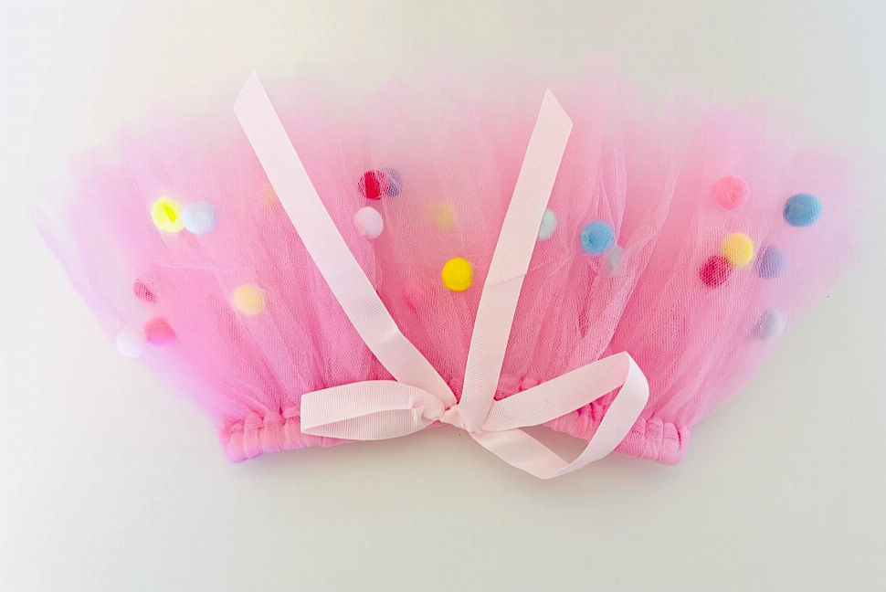 Pink Pom Pom Dog Tutu Skirt